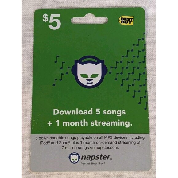 2009 Napster Music Card Download Streaming Best Buy Collectible No Value Green - Picture 9 of 9